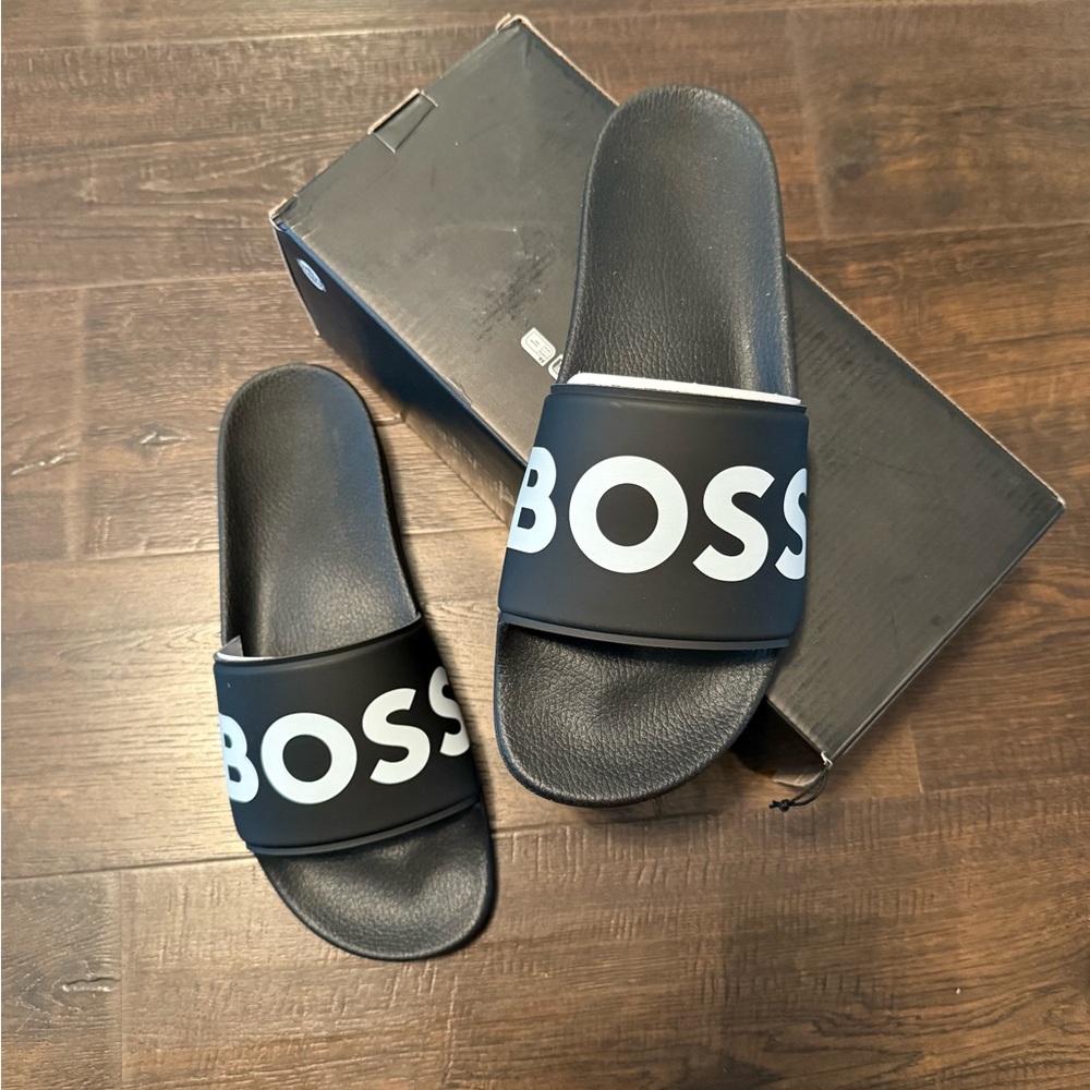 Boss Men's Black Slide Sandals brand new